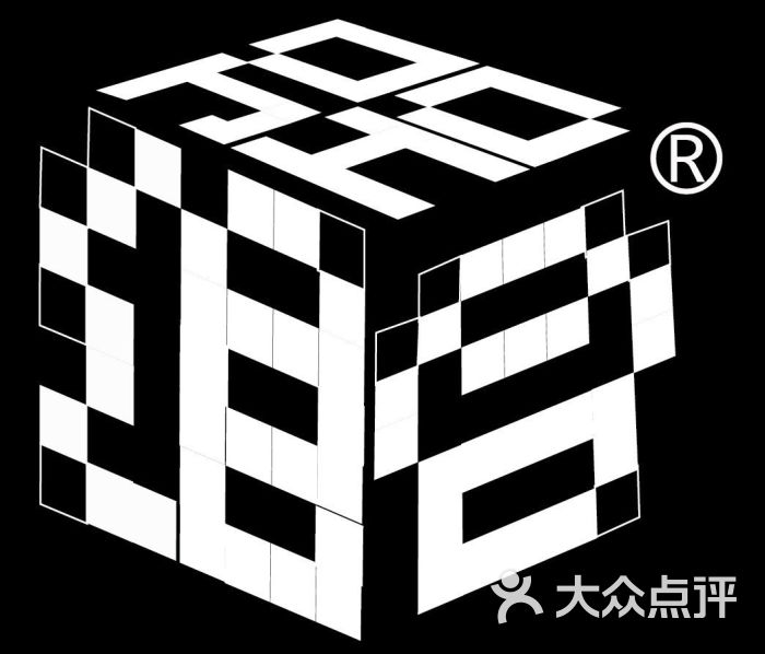 黑底白字logo