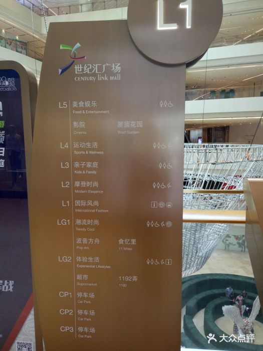 世纪汇广场--楼层分布图图片-上海购物-大众点评网