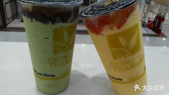 贡茶(中原新城店)芒果冰沙和红豆抹茶冰沙图片
