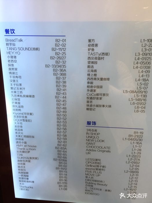 凯德广场云尚--楼层分布图- 图片-广州购物-大众点评网