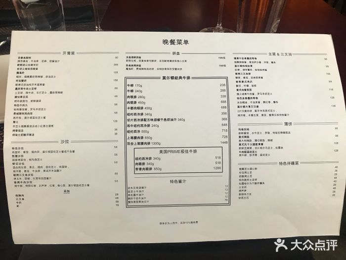 莫尔顿扒房(长宁来福士店-价目表-菜单图片-上海美食-大众点评网