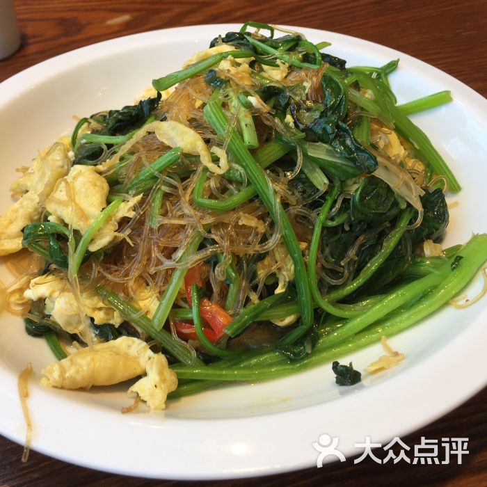 菠菜鸡蛋炒粉丝