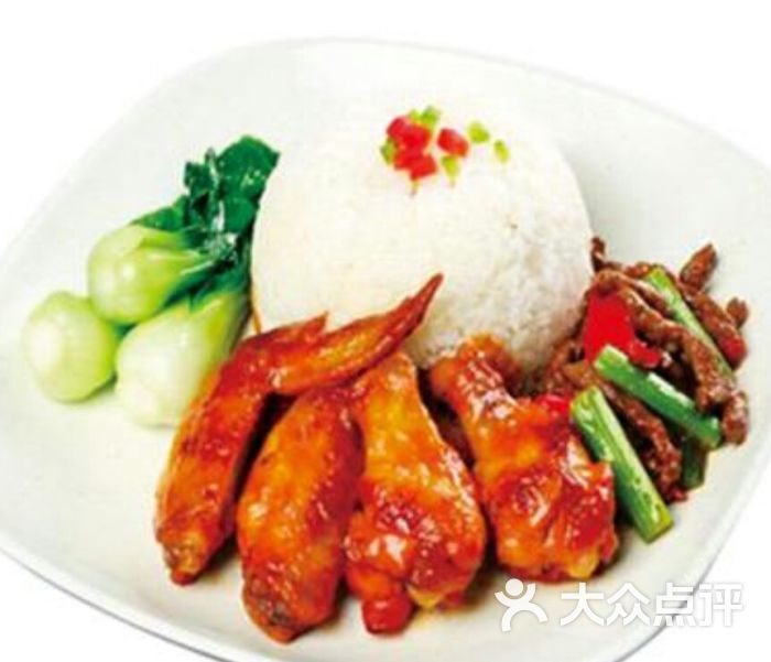 汀洲佬客家鸭肉粥(贵安新天地店)奥尔良烤翅饭图片 - 第1张