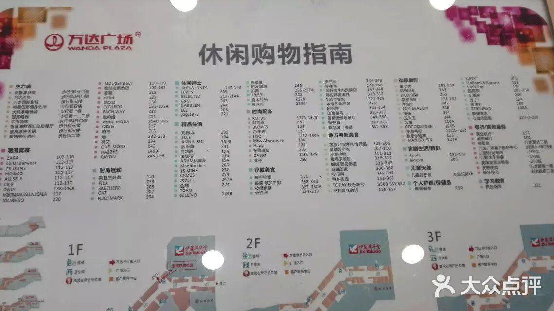 万达广场楼层分布图图片-北京综合商场-大众点评网