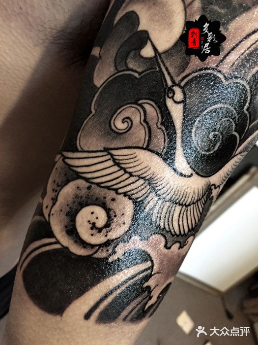 多彩居刺青tattoo(高碑店多彩居刺青)仙鹤纹身 北京纹身图片