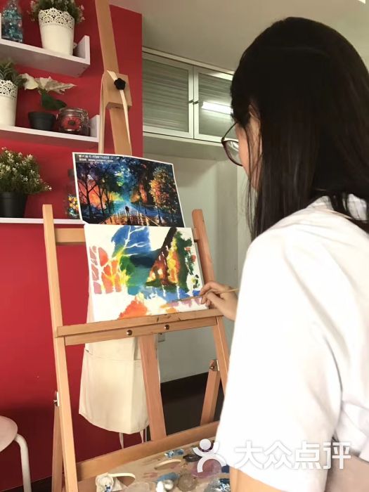 零基础油画学员,第一次作画