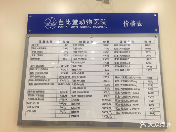 芭比堂动物医院(广州爱宠中心医院)价目表图片 - 第14张
