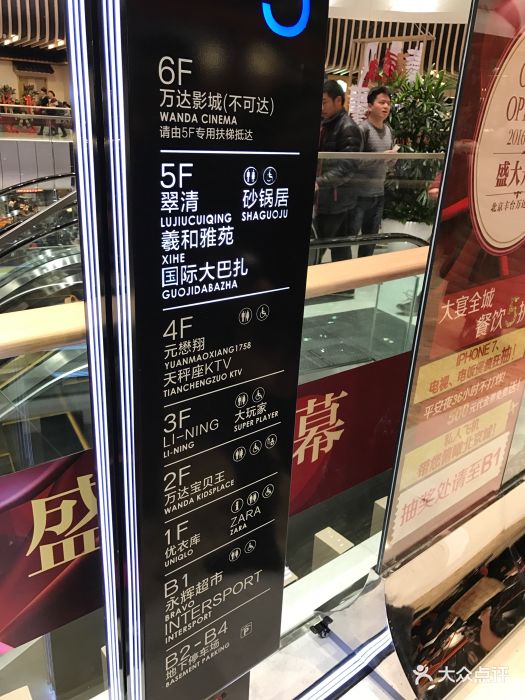 万达广场(丰台店-楼层分布图 图片-北京购物-大众点评网