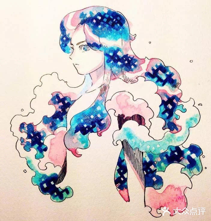 行走在水彩画里的少女,超漂亮的哦!
