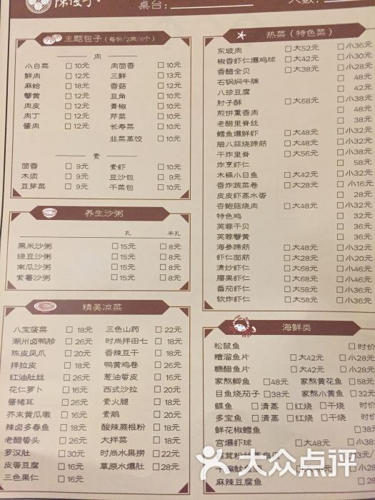 陈傻子餐厅(世纪都会店)菜单图片 - 第2张