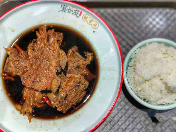 客如友辣骨头(大明湖店)-"一份排骨,一碗米饭,酸梅汤和酸甜可口的小.