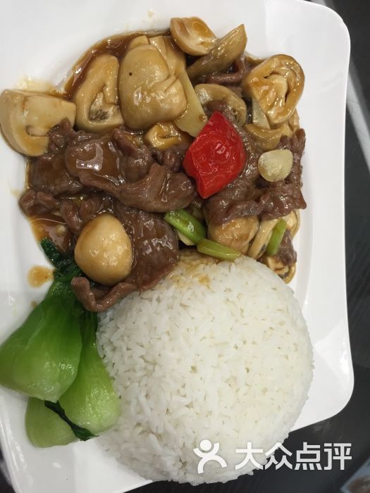 鲜菇牛肉饭