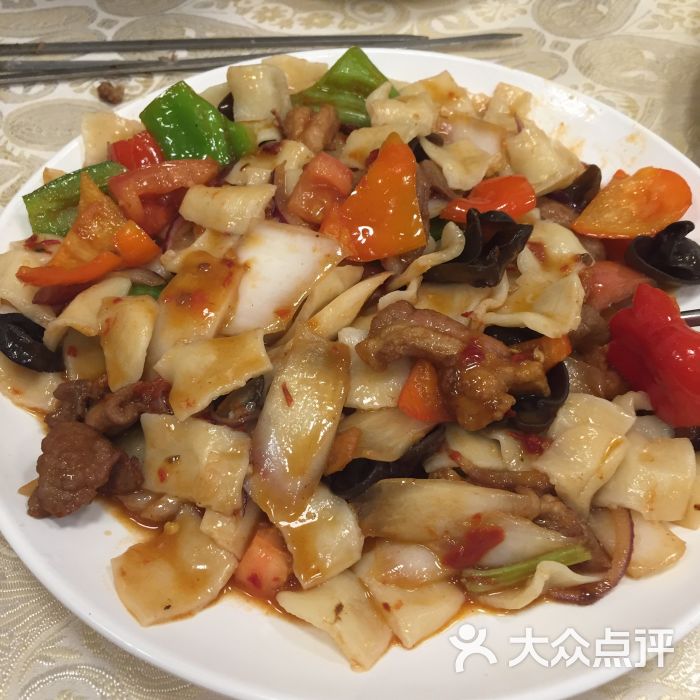 新疆喀什餐厅(马甸桥店)-过油肉炒面片-菜-过油肉炒面片图片-北京美食