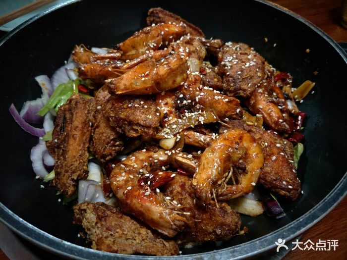 川遇鸡公虾婆(太原店)鸡翅虾煲图片 第1张