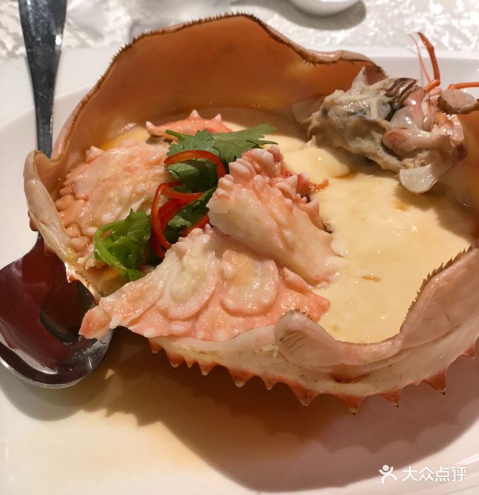 珍宝海鲜jumbo seafood(环贸iapm商场店)阿拉斯加帝王蟹蟹壳蒸蛋图片