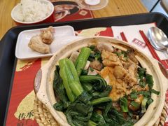 鲜沙姜鸡拼土猪肉饼煲仔饭-华记煲仔华·煲仔饭(市桥易发店)