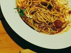 黑椒牛肉烩意面配鸡蛋-良木缘咖啡西餐(新城市广场店)