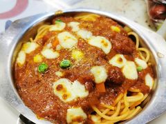 肉酱焗猪扒意粉-新辉港式茶餐厅(北栅店)