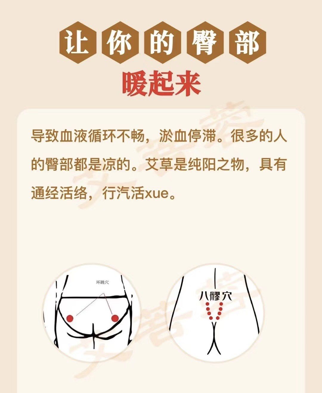 经络,活血化瘀
调理月经,改善寒谊
保存成功
臀部保养也叫臀疔