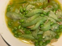 丝瓜毛豆小白虾-壹只菜·崇明本地特色菜(崇明南门店)