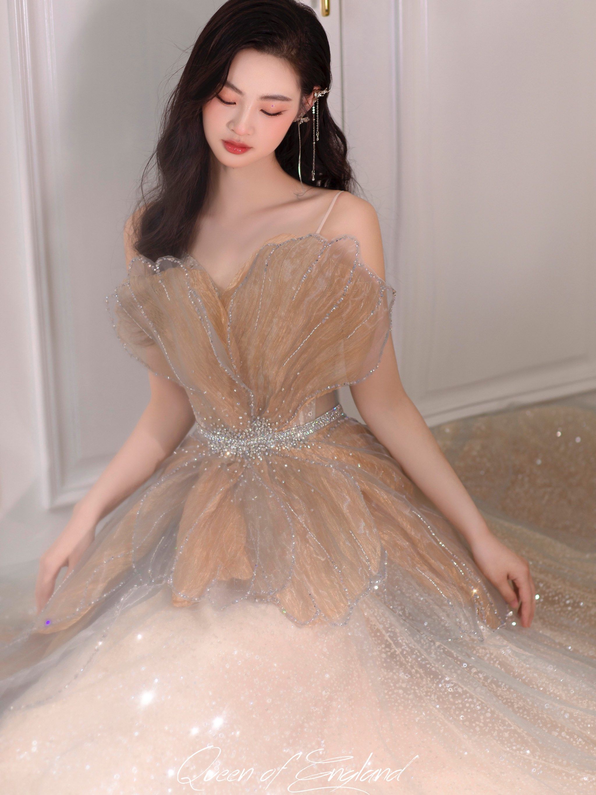 仙气飘飘～02带你种草香槟色仙女礼服～淡