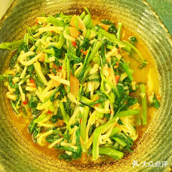 浩海火燒雲傣家菜(静安芮欧店)酸笋炒空心菜图片