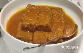 Homemade Black Tofu Stew with Abalone Sauce