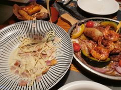 鲜贝烟肉蘑菇忌廉汁烩意粉-绿茵阁牛扒餐厅(客村店)