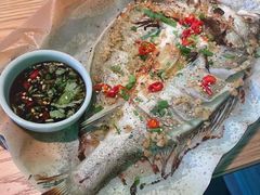烤蒜香海鲈鱼-新石器烤肉(马鞍山印象汇店)