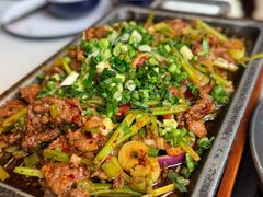 葱椒爆牛肉-绿茶餐厅(龙井船宴· 品牌总店)
