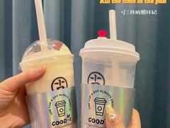 酒酿麻薯豆乳茶-古茗(忠义市场店)