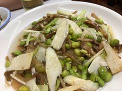 鲜笋毛豆炒雪菜-南花桥羊肉馆