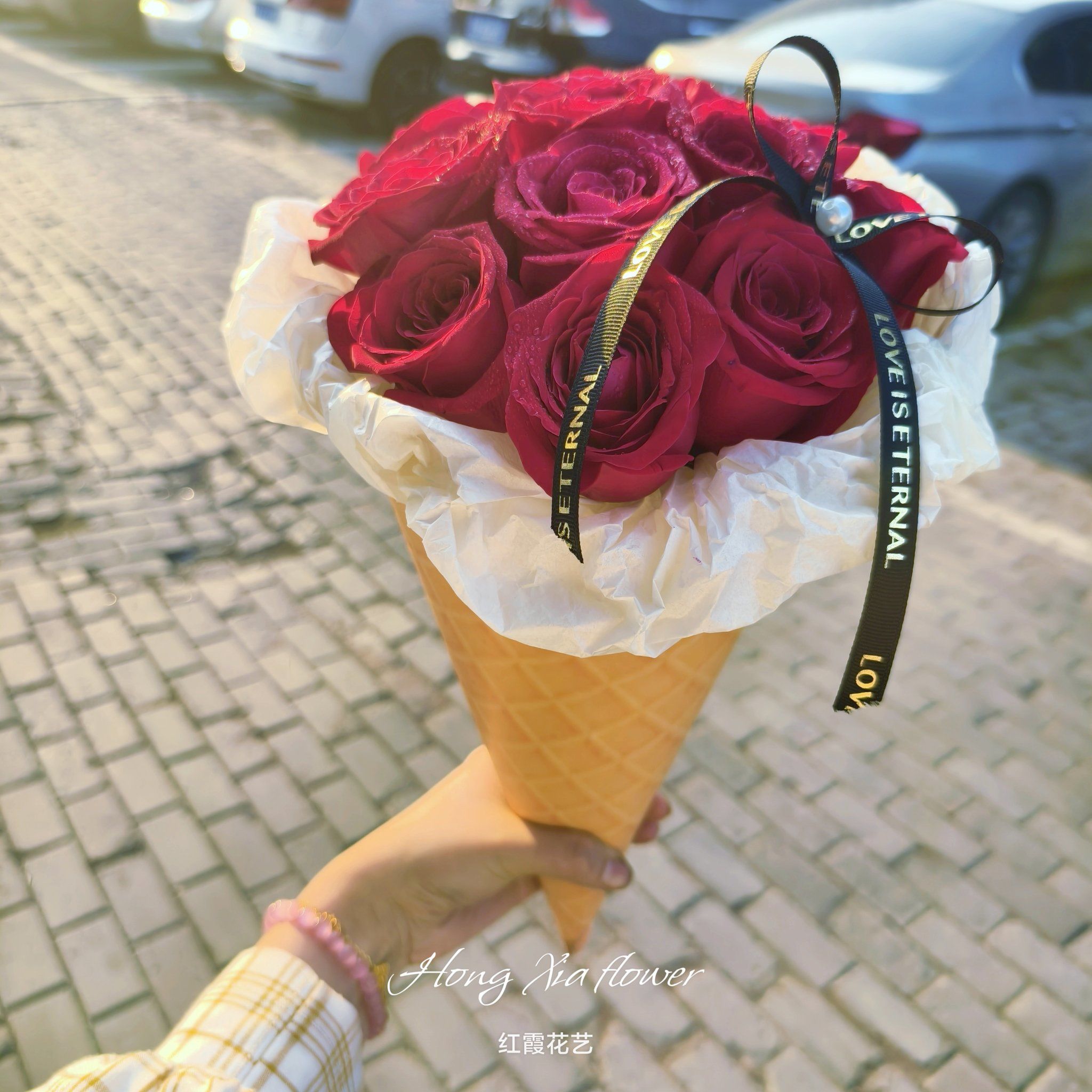 冰激凌蛋筒花束