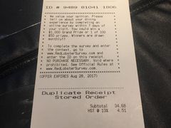 账单-RED LOBSTER(多伦多DT店)