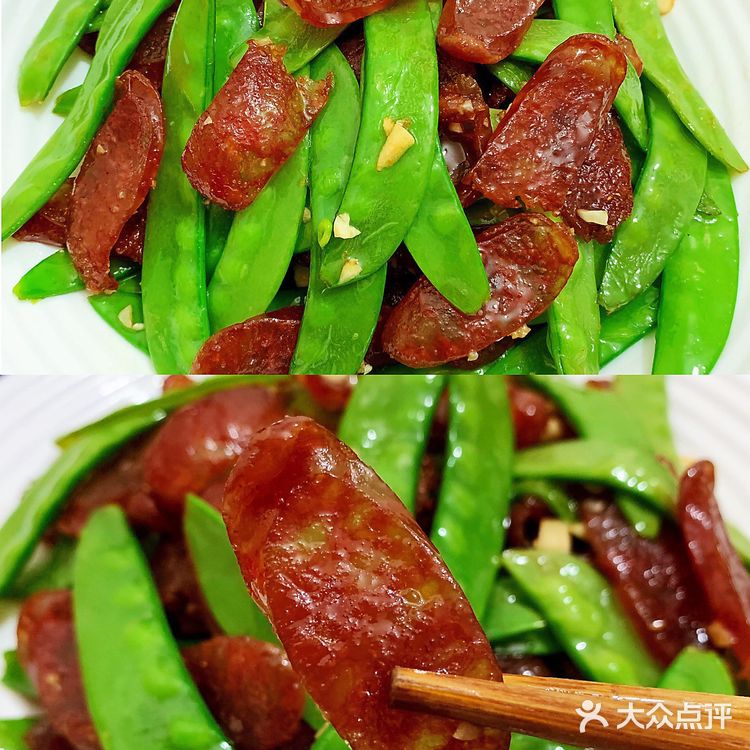 荷兰豆炒腊肉，荤素搭配超级好吃