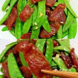荷兰豆炒腊肉，荤素搭配超级好吃