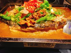 小炒黑猪肉烤鱼-探鱼·鲜青椒爽麻烤鱼(广州欣荣广场店)