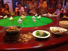 干锅土豆片及白灼芥兰-大汗行宫园林餐厅