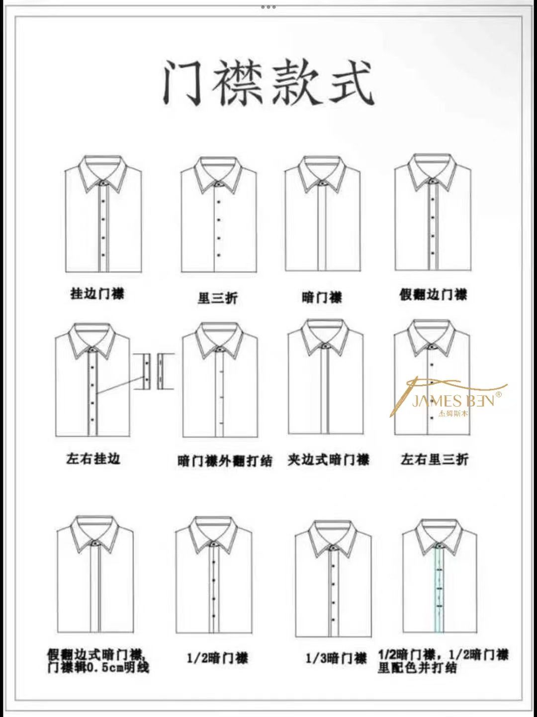 定制衬衫👔门襟的小知识