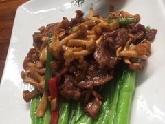 杭椒茶树菇炒牛柳-森谷美食公园(杨行店)