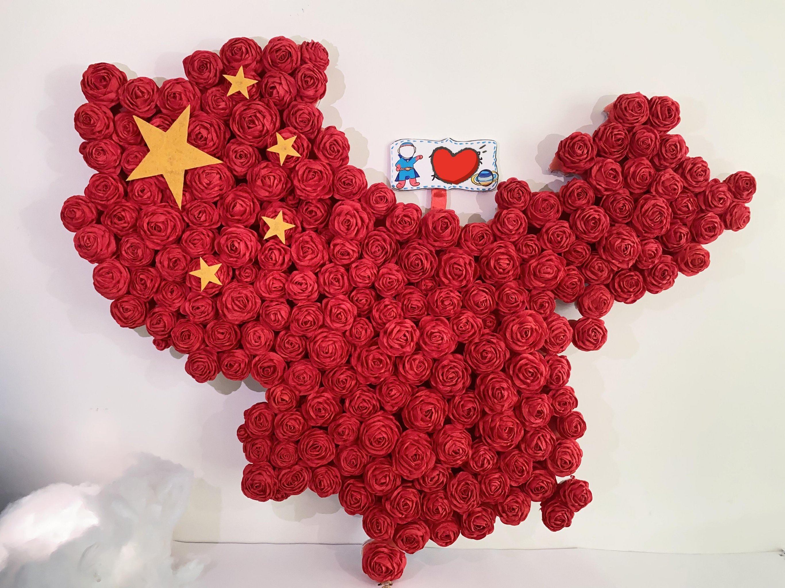 国庆手工之玫瑰花地图!祝福祖国