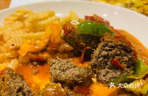 German Meat Patties with Fries