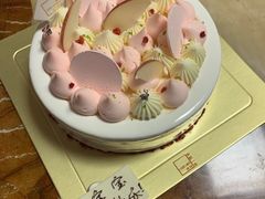 粉丘·蜜桃红茶白巧蛋糕-福气鲜活面包·生日蛋糕