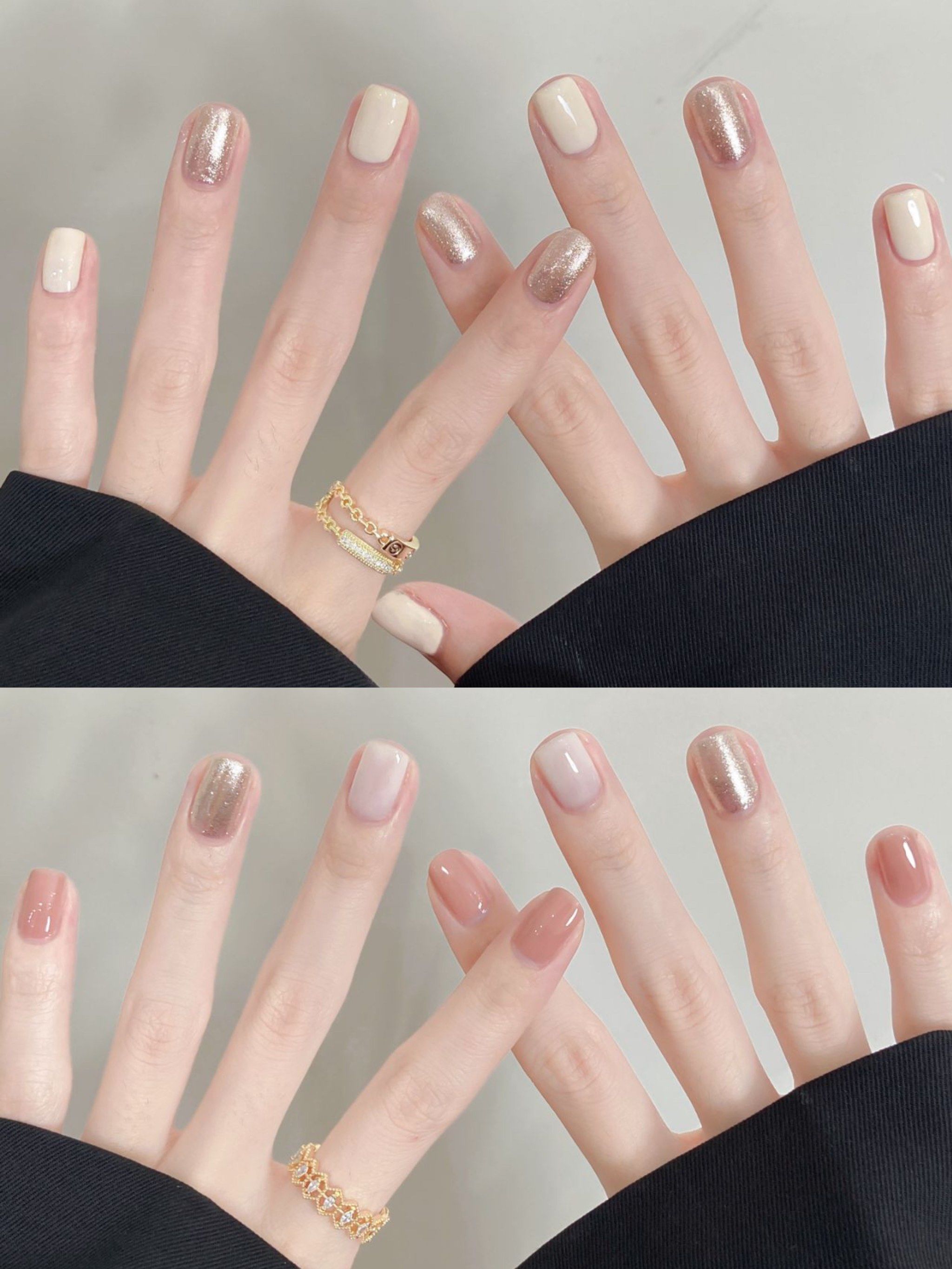 秋季新款时尚温柔甜美气质简约美甲