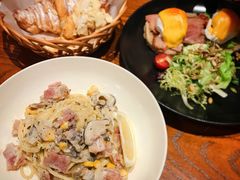 黑松露奶油蘑菇培根意面-麦田工坊(月湖店)