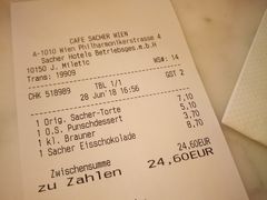 账单-Cafe Sacher(WIEN)
