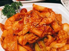 海鲜拉面炒年糕-青松馆韩国料理(香港中路佳世客店)