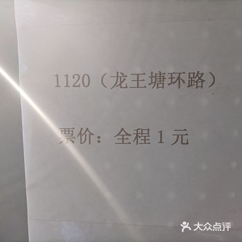 大龙王塘——和平广场的1121路公交车，为大龙塘村的