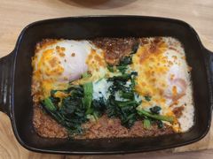 肉酱菠菜芝士烤温泉蛋-萨莉亚意式餐厅(新洲家乐福店)