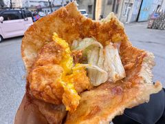-小红车炸蛋葱油饼